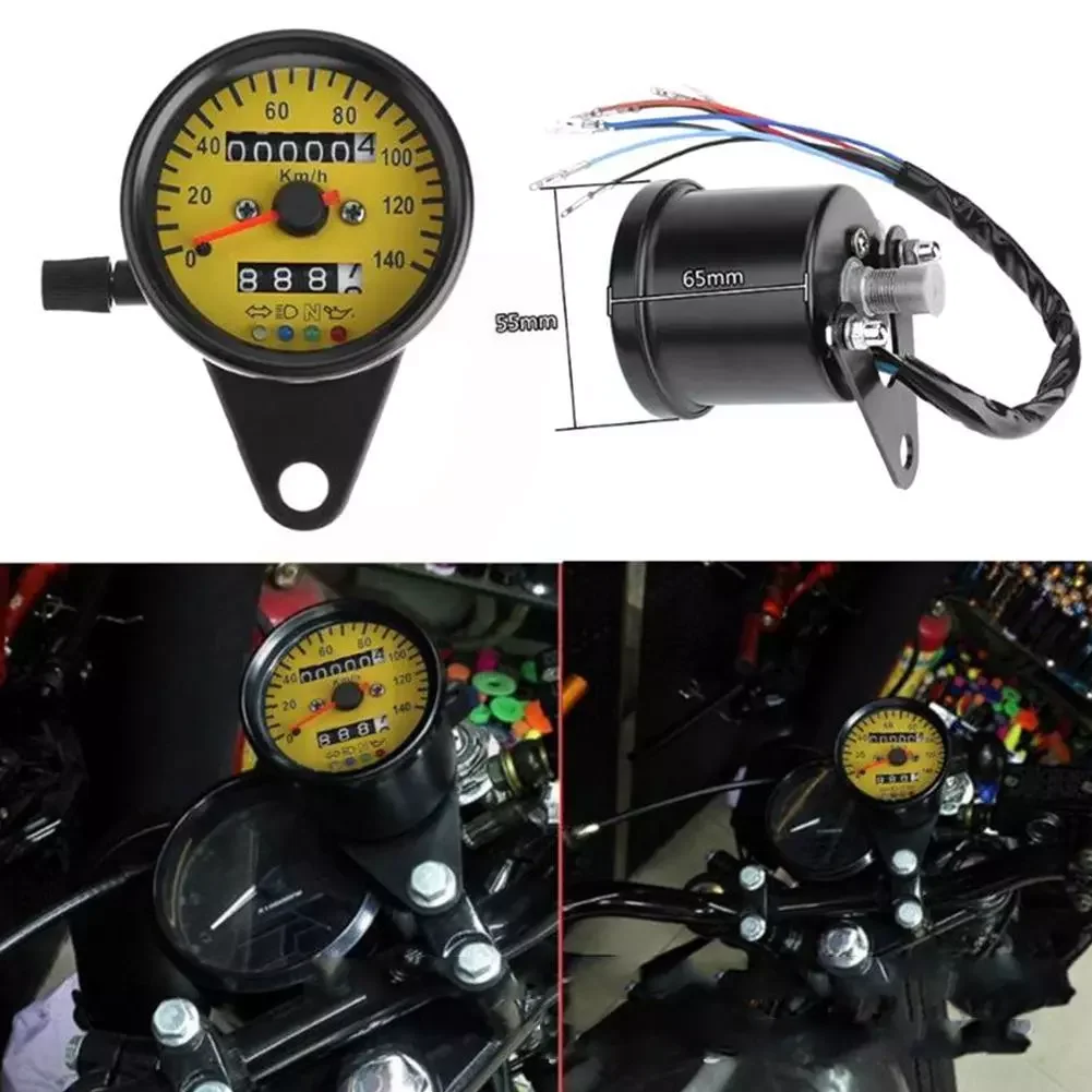 

Backlight 12 V Motorcycle Dual Odometer Speedometer Gauge Instruments Kit for Racer Motorcycle Accessories