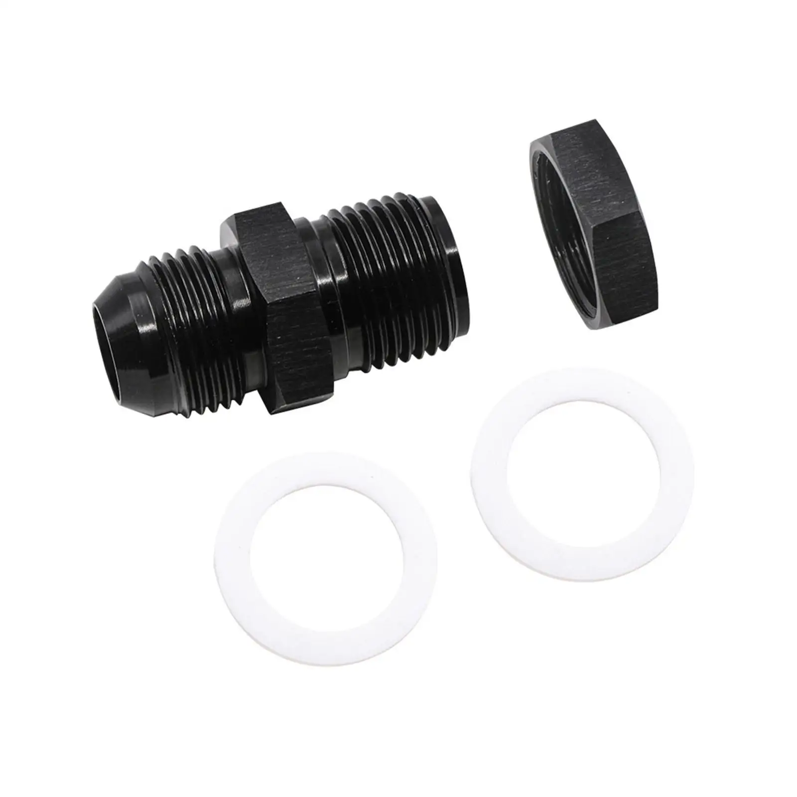 Топливный адаптер с шайбой из ПТФЭ алюминиевый черный универсальный фиксирующей