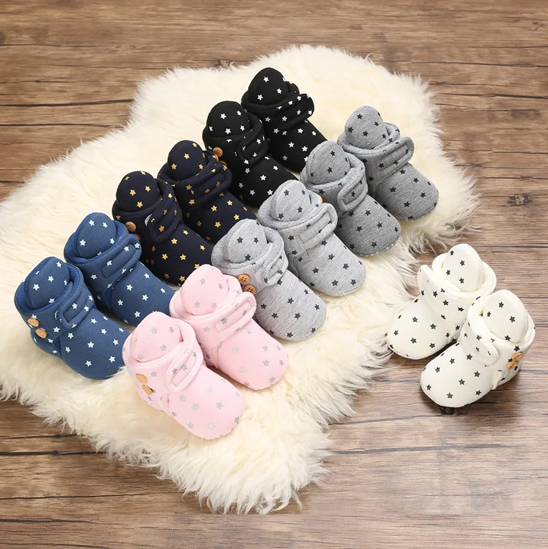 

Newborn Baby Cotton Shoes 0-1 Years Old Winter Soft Bottom Plus Velvet Thick Warm Baby Toddler Shoes Baby Girl Shoes