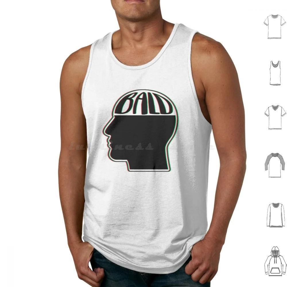 

Bald No Hair Aesthetic Tank Tops Print Cotton Bald Baldness No Hair Head Aesthetic Monochrome Aesthetics Geek Hair