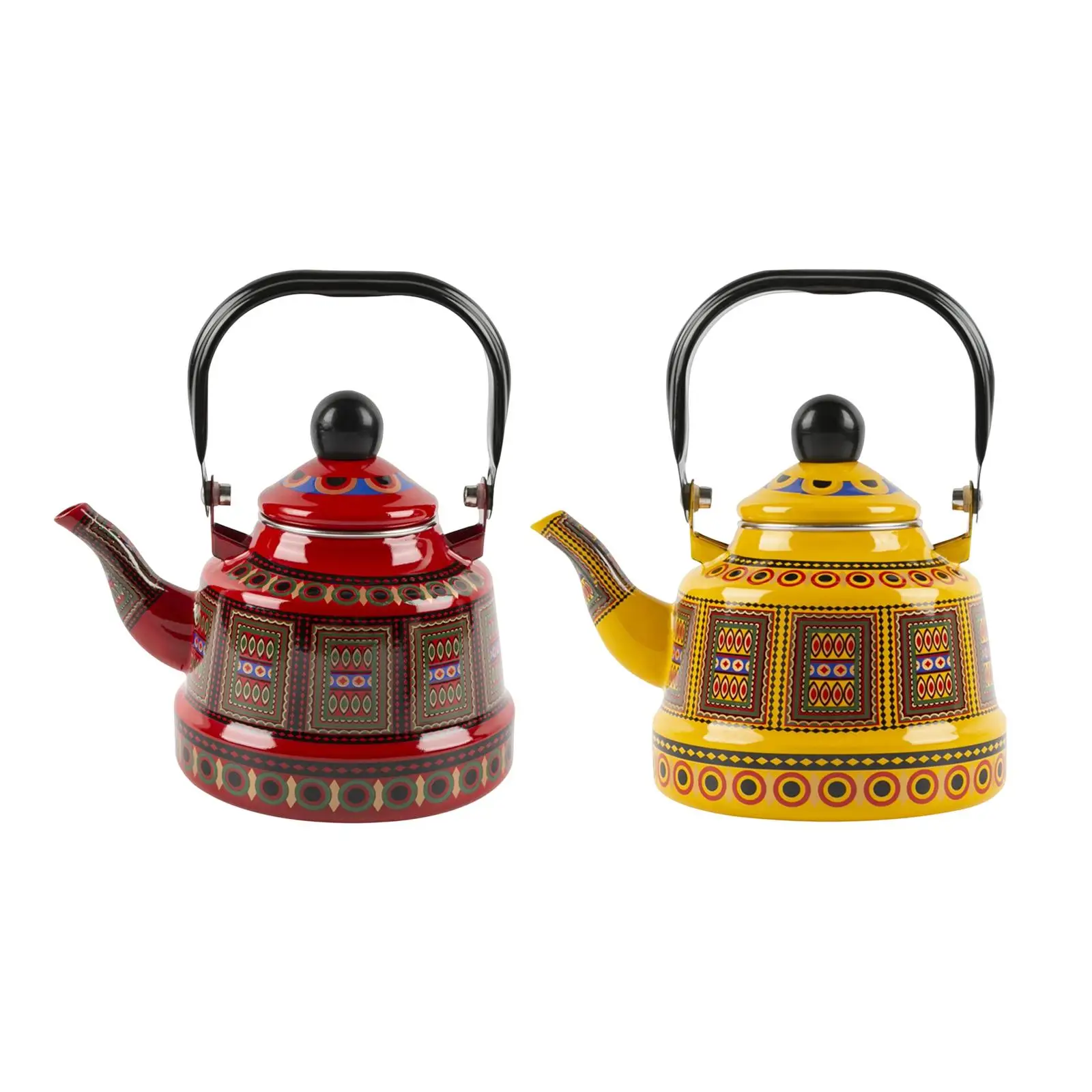 

2.5L Tea Coffee Pot Kettle Water Pot Decorative Chinese Retro Boiling Enamel Ancient Bell Pot for Home Kitchen Household Hotel