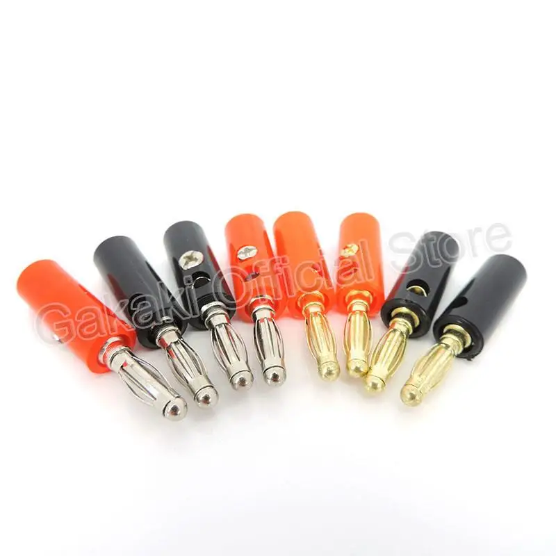 5 красных + черных 4 мм вилка-банан золотая пластина разъемы аудио динамик винт