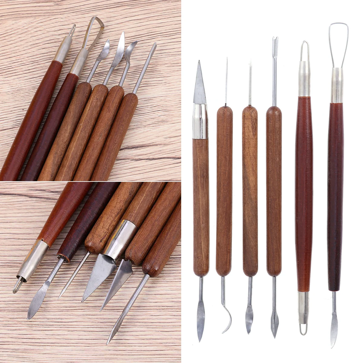 

6pcs Sculpture Tool Wax Carver Scraping Shaping Cleaning Smoothing Sculpting Tool for Model Sculpture