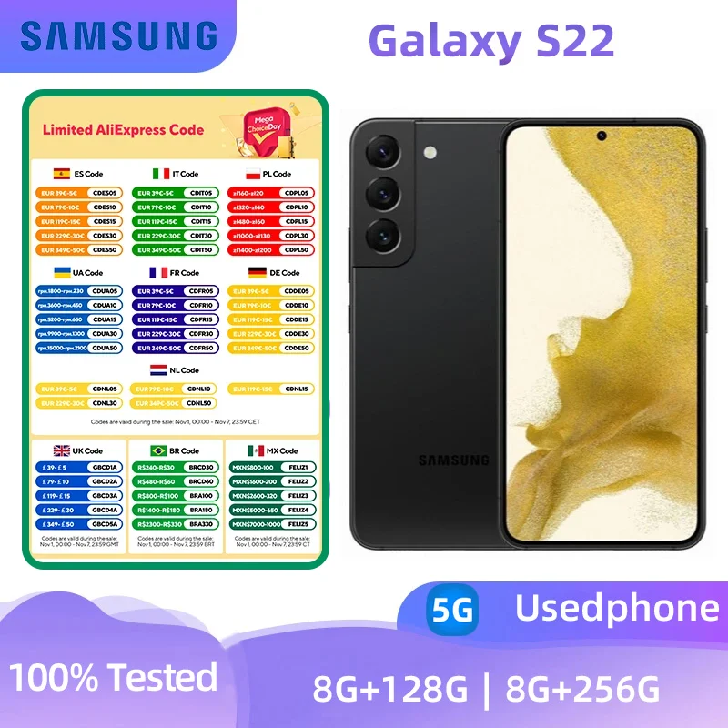 Смартфон Samsung Galaxy S22 8/128ГБ 8/256ГБ global б/у
