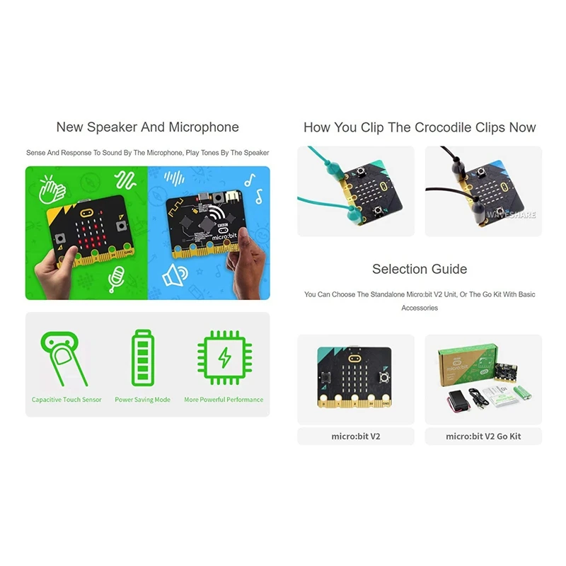 Обновленная версия Waveshare BBC MicroBit V2 Built-in динамик и микрофон Модернизированный