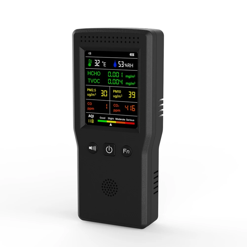 9 в 1 детектор качества воздуха ЖК-дисплей PM2.5 PM10 HCHO TVOC CO CO2 AQI датчик температуры и