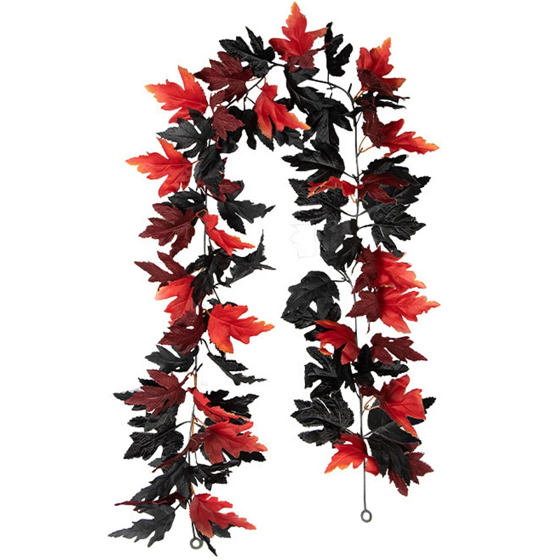 

Искусственная шелковая гирлянда с кленовыми листьями
