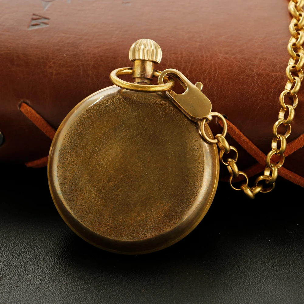 Classic Antique Simple Hollow Digital Display Mechanical Pocket Watch Men's Necklace Pendant Clock Retro Gentleman Accessories