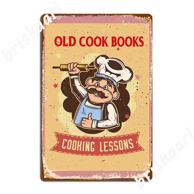 

Старые книги повара, металлический плакат с табличкой, постер, украшение для паба, гаража, клуба, жестяной плакат