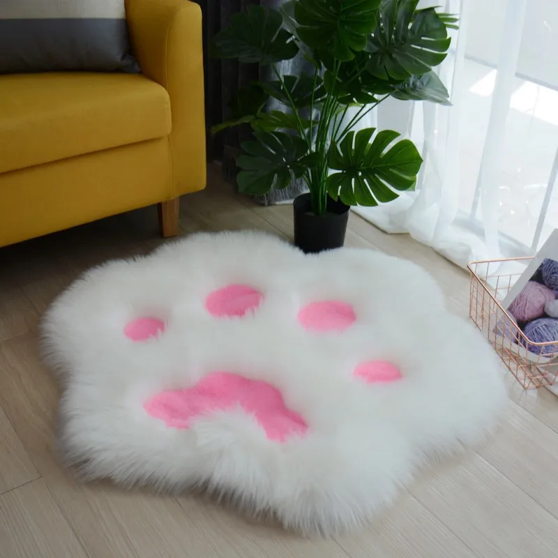 

Cat's Paw High and Low Wool Carpet Children's Room Living Room Lovely Seat Cushion Home Bedroom Bedside Cartoon Mat