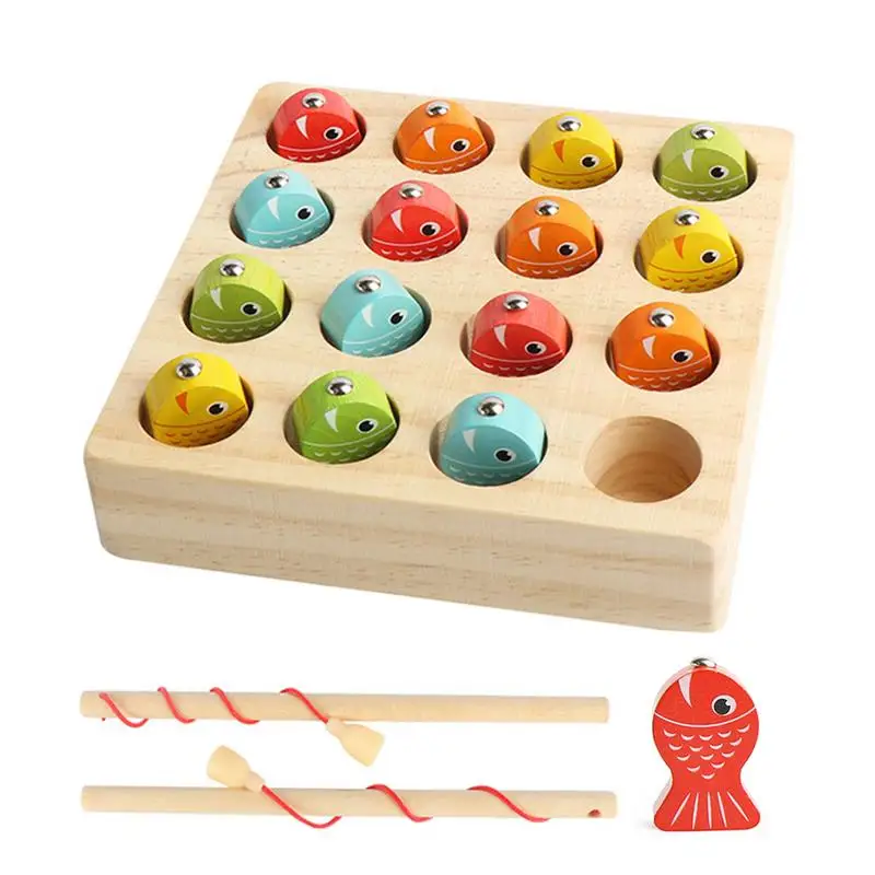 

Kids Fishing Game Magnetic Wood Fish Catching And Counting Game Early Education Montessori Learning STEM Toy Fun Game For
