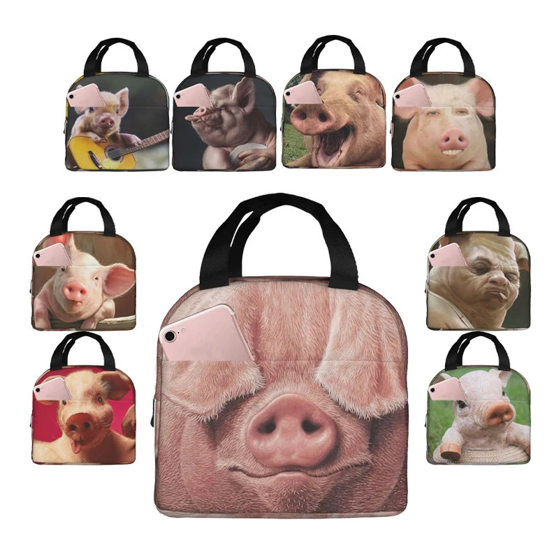That's One Big Pig! Lunch Bento Bags Portable Aluminum Foil Thickened Thermal Cloth Lunch Bag Funny Lunch Bag