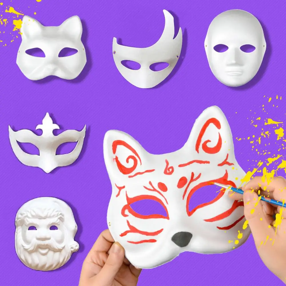 

Party Face Cover Elastic Strap Inspire Creativity Lightweight DIY Half Face Dancing Masque Kids Painting Toy for Home