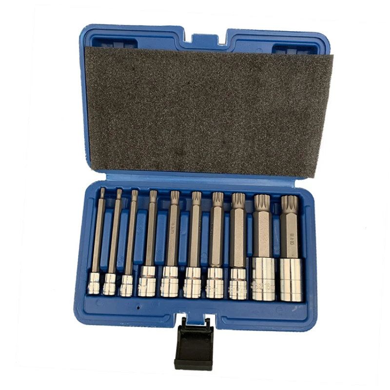 

Competitive price10 pcs Siamese spline bit socket set Used in industry