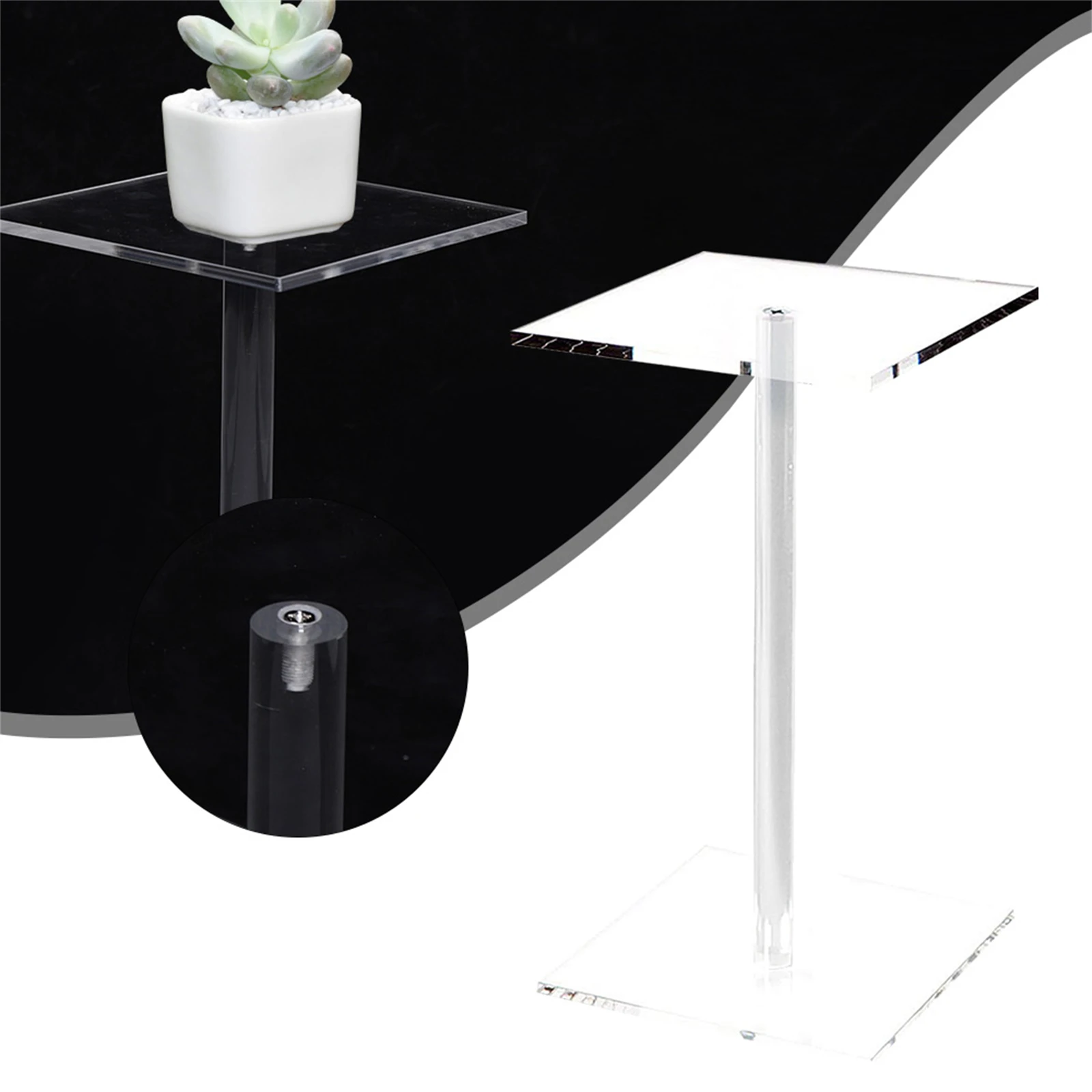 

2Pcs Acrylic Display Stand Clear Jewelry Display Pedestal Riser Stands For Books Flowerpot