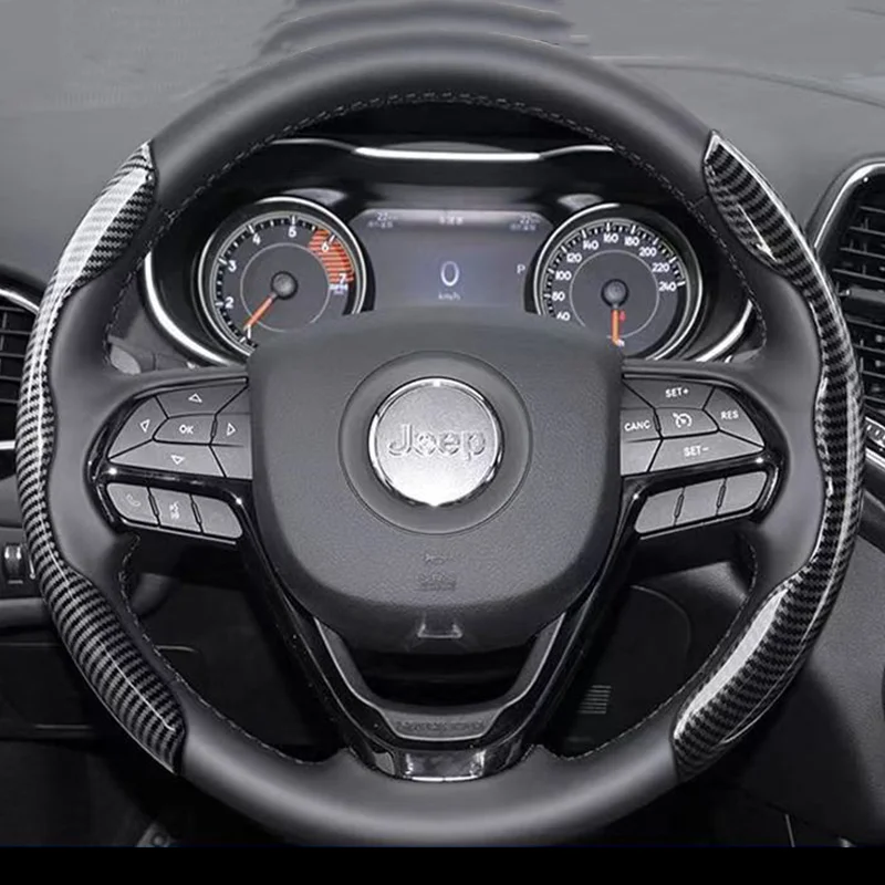 

Carbon Fiber Steering wheel cover for Jeep Wrangler Grand Cherokee Renegade Compass Gladiator Liberty Patriot Antiskid