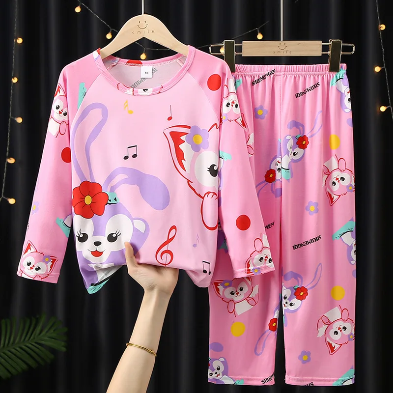 

Frozen Princess Elsa Mickey Mouse Boy Pijama Set Spring Autumn Hello Kitty Children Pajama Long-sleeved Girls' Sleepwear