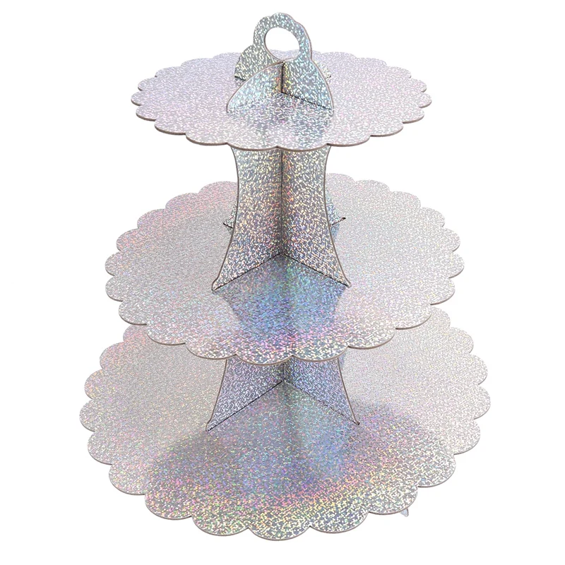 

3 Tier Lasers Cake Holder Round Paper Cake Rack Birthday Party Decorations Supplies Cardboard Cupcake Stand Hold