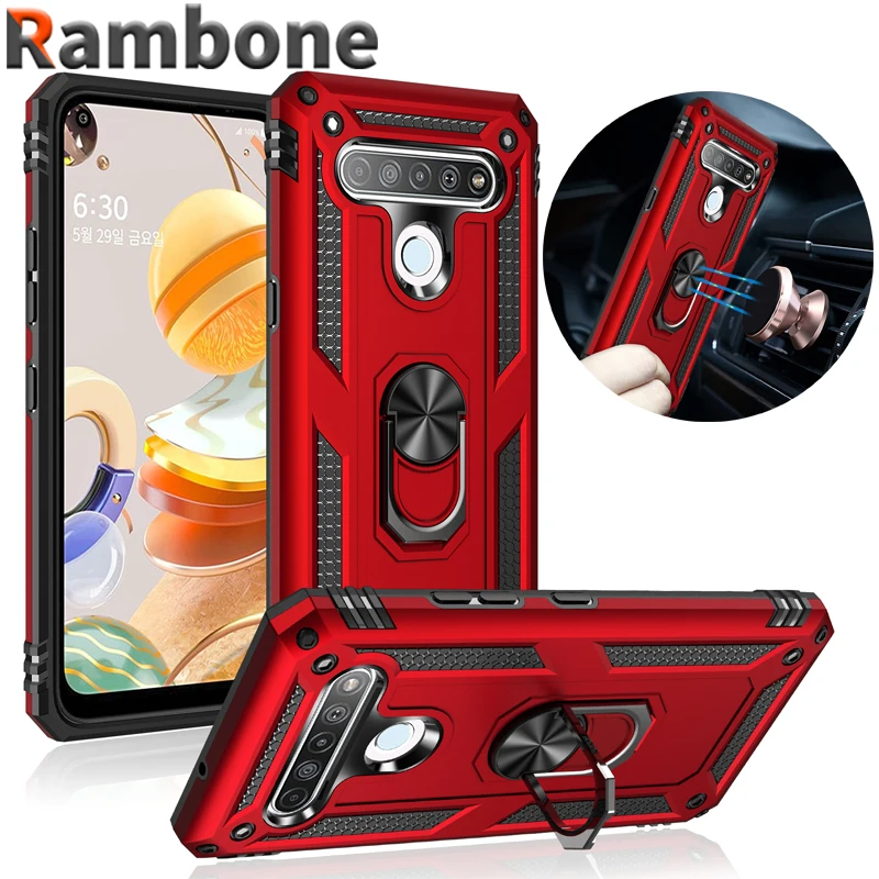 

Shockproof Armor Phone Case For LG K10 K12 22 K30 K31 K32 K40 K50 K50 K51S K52 K53 K61 K92 Metal Ring Cover For LG Q51 Q60 Q61