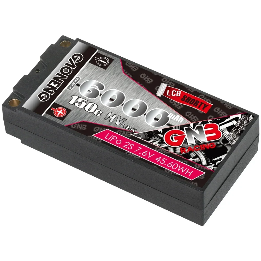 

GAONENG 7.6V 2S1P 6000mAh 150C Hardcase LCG Shorty LiHV Battery With XT60 Plug For 1/10 RC Car Boat Part