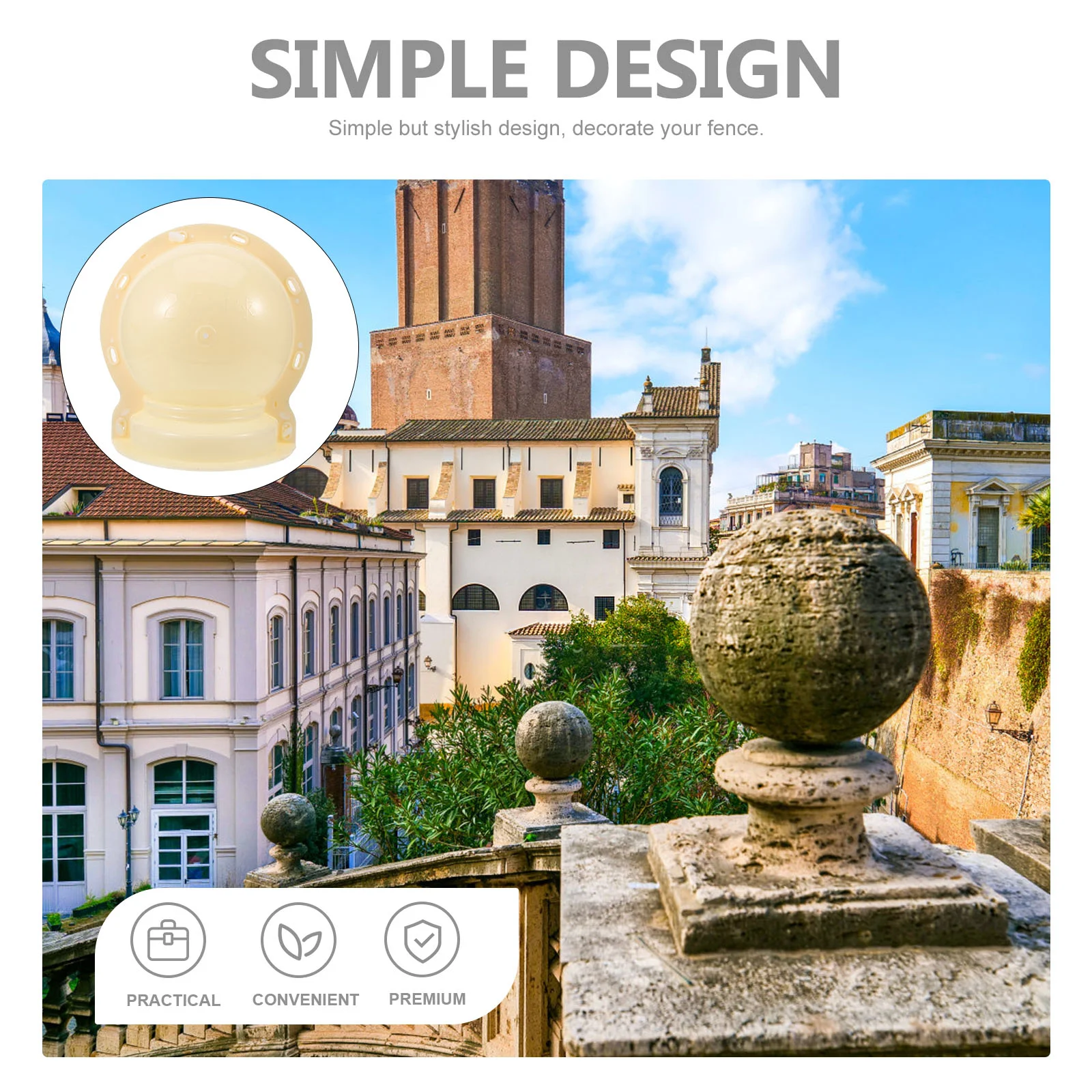 Римская колонна шаровая форма розовая балюстрада бетонный блок круглое дно