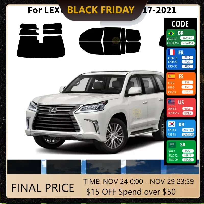 

Precut nanoceramics car UV Window Tint Kit Automotive Window Film For LEXUS LX 4 DR SUV 2017-2021
