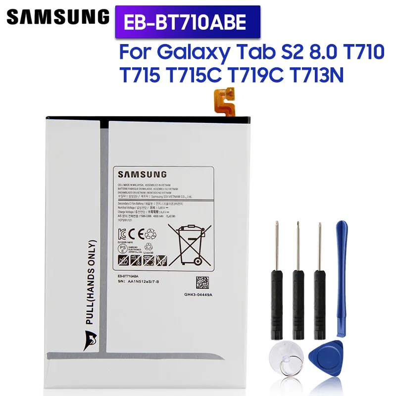 

Samsung Original Replacement Battery EB-BT710ABE For Galaxy Tab S2 8.0 T710 T715 T715C SM T713N T719C EB-BT710ABA 4000mAh
