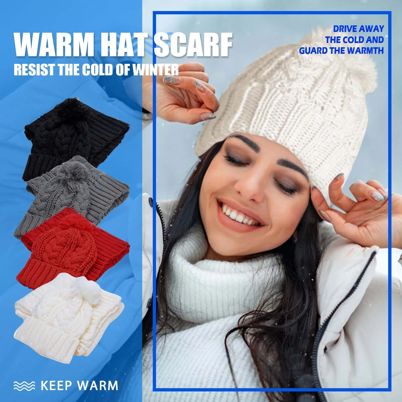 

Корейский женский зимний подходящий ко всему шерстяной шарф шапка комплект плюшевый бархатный флисовый женский плотный флисовый головной убор женская шапка
