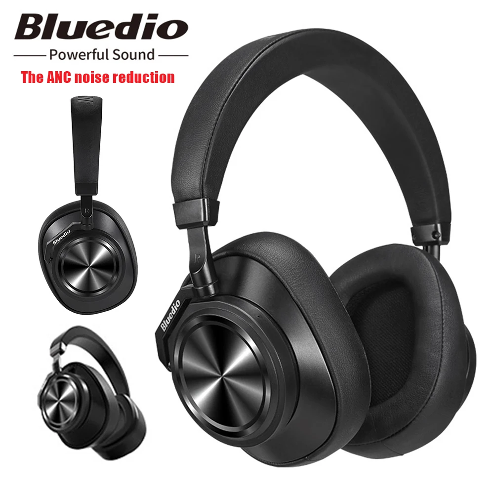 

Bluedio T6 Over Ear Headphones ANC Noise Cancelling 57mm Driver Hi-Fi Stereo Wireless Bluetooth-Compatible Headsets with Mic