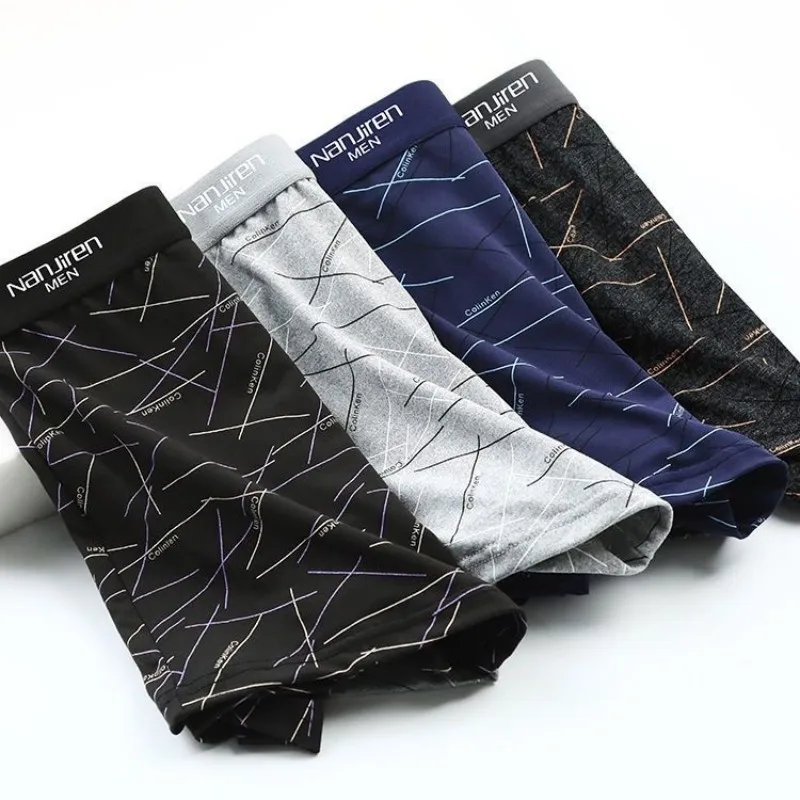 4Pcs/Lot Men's Underwear Panties Fashion Printed Boxer Shorts Male Breathable Sexy Underpants Comfortable Underwear Boxer