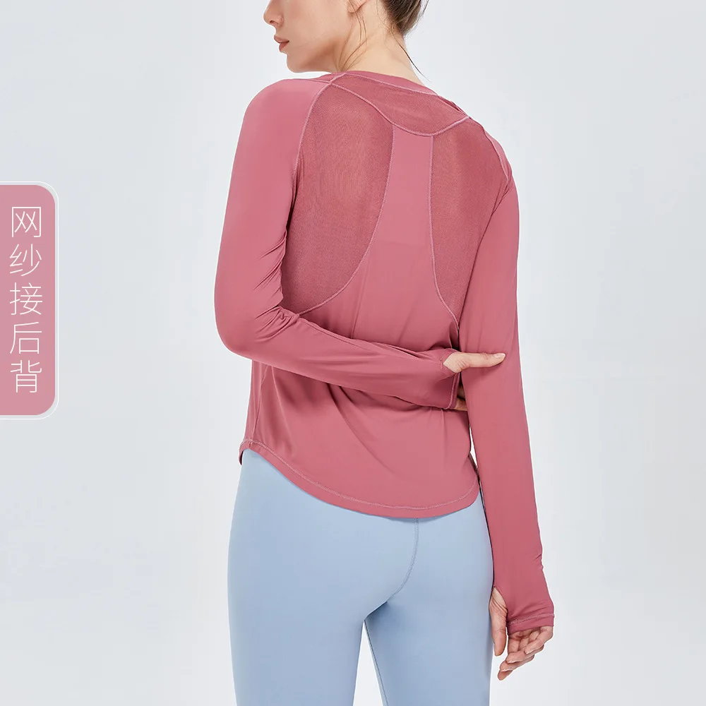 Autumn and winter new long-sleeved sports T-shirt women's breathable running fitness top