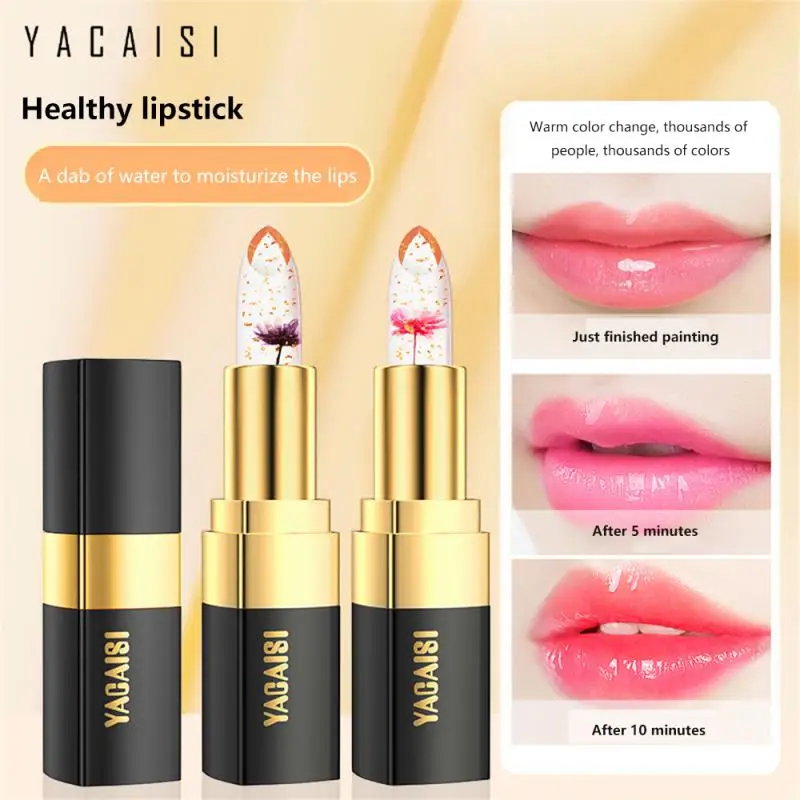 

Lip Gloss Transparent Jelly Flower Temperature Color-changing Lipstick Waterproof Warm Lipstick Moisturizing Cosmetic Makeup