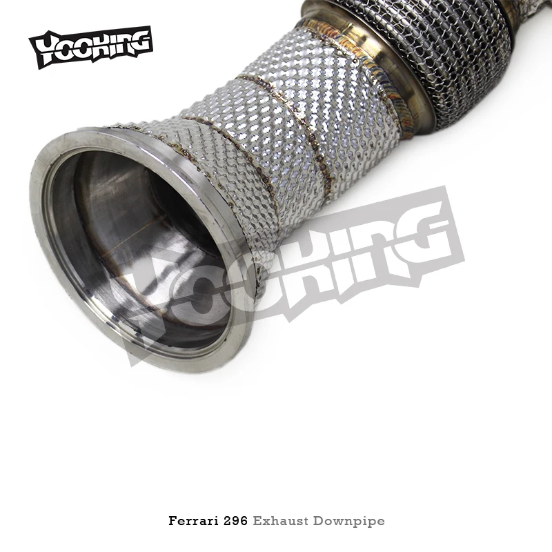 Выхлопная труба Yooking Straight Downpipe для Ferrari 296 GTB V6 3.0T 2021-2024, T304, спортивная, с открытым потоком, для гонок (art.: 3920db21823a3) - 3920db21823a3
