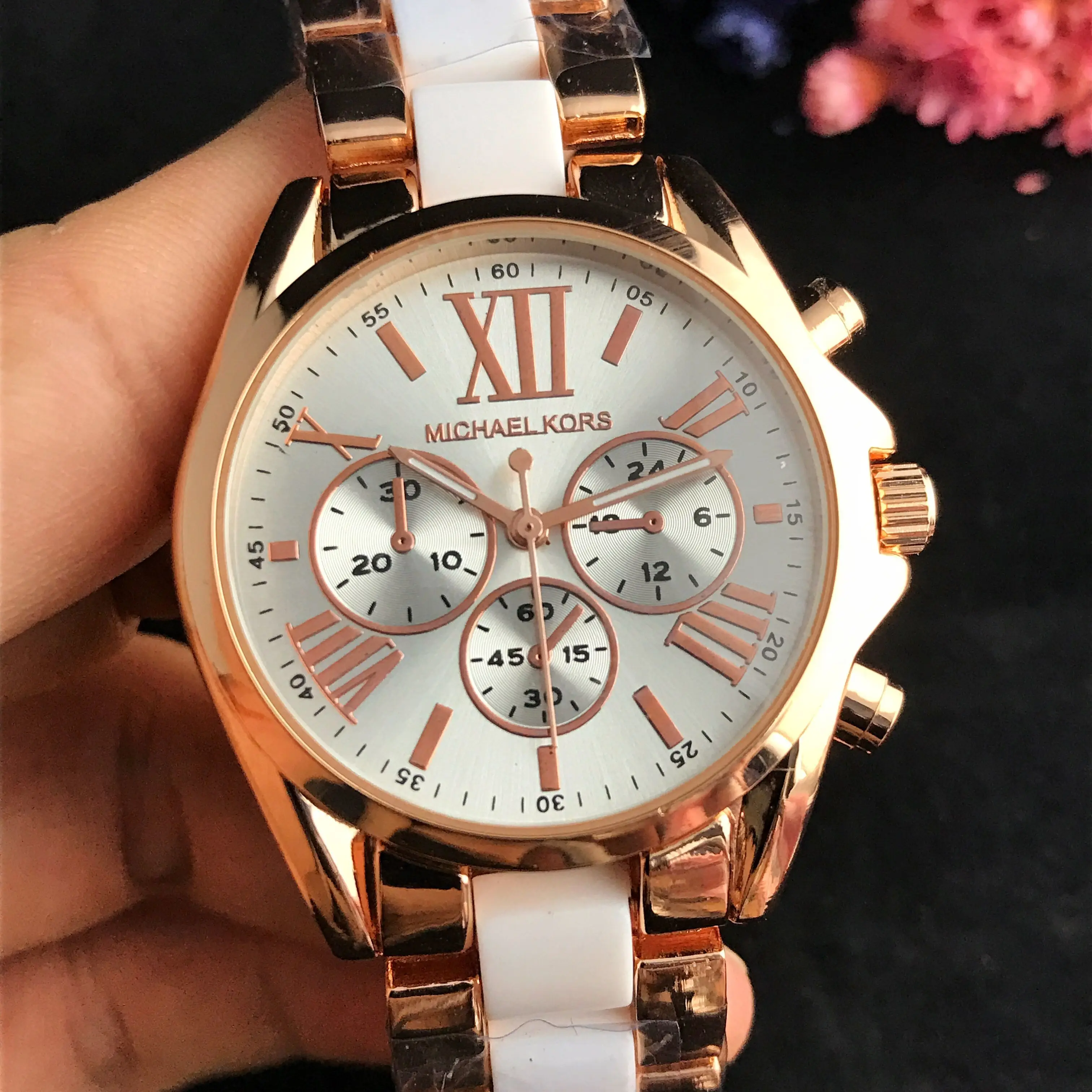 Фото Женские модные часы Michael Kors, кварцевые часы в деловом стиле из сплава, роскошный дизайн, многофункциональный хронограф, элегантный подарок для женщин №4
