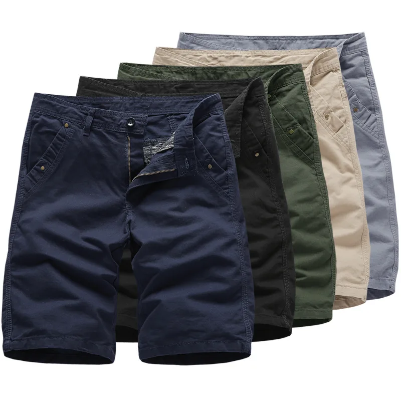 2021 Summer Cotton Casual Work Pants Tactical Men's Five-point Pants Sports  Men Beach Casual Shorts