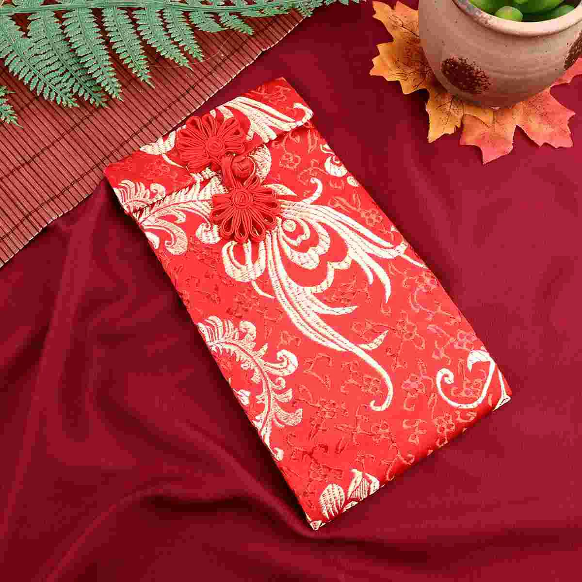 

3pcs HongBao Chinese Festival Red Packet with Chinese Red Envelope Gift Bag Wedding Wallet Jewelry Storage Bag Child Envelopes