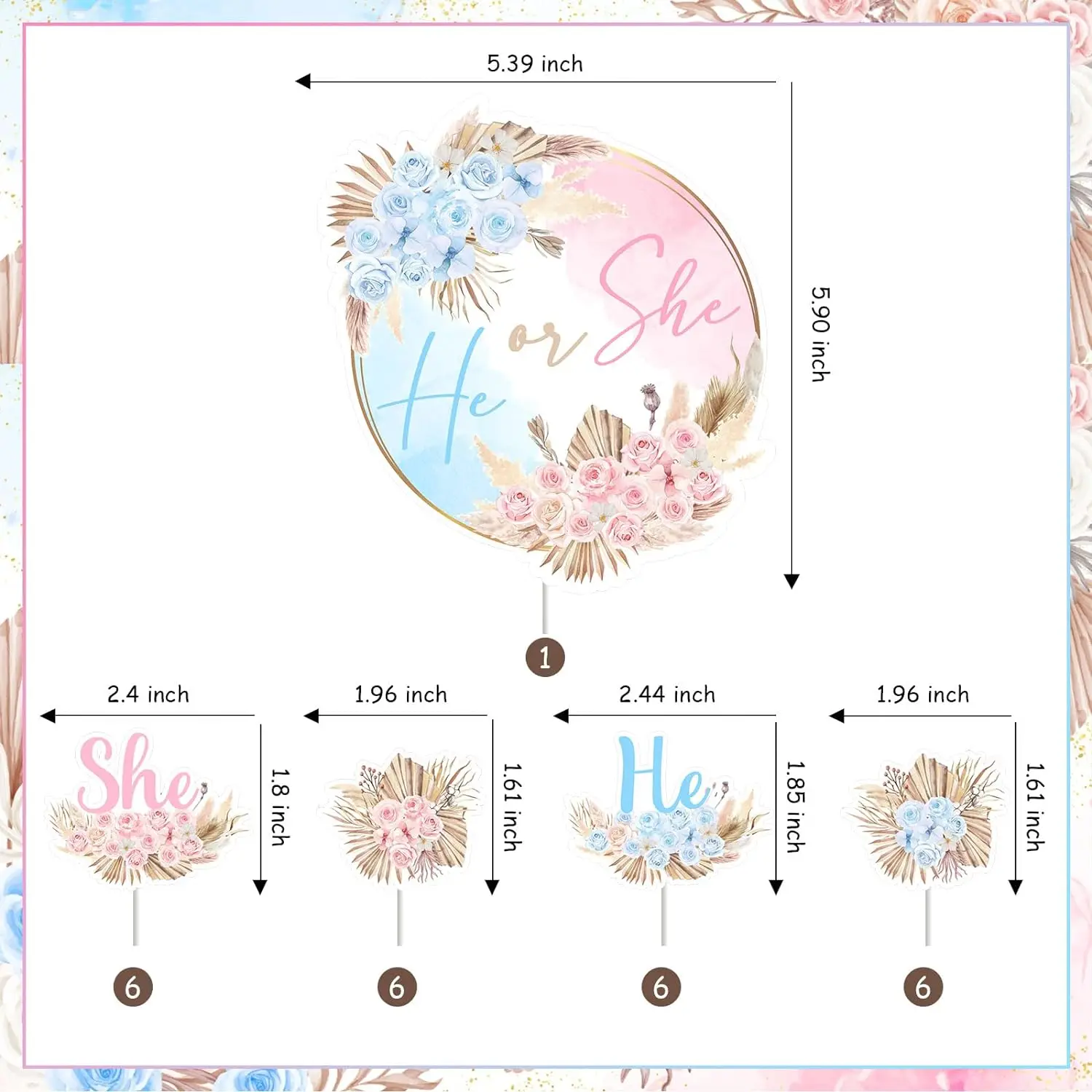 Пампасная трава декор для мальчиков и девочек топперы кексов в стиле бохо