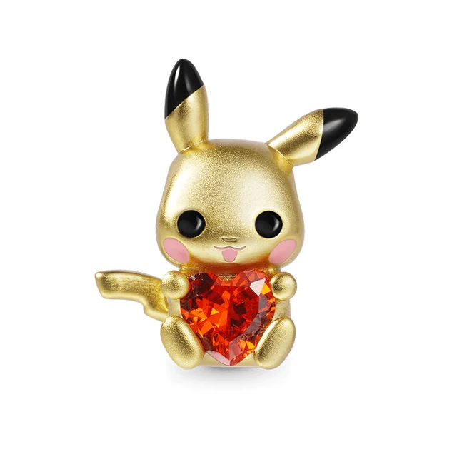 "Pika Pika" Elf Embraces Heart Gemstone Charm