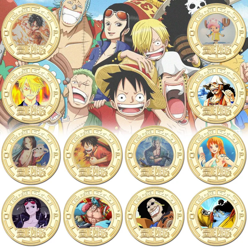 

One Piece Anime peripherals 20th Anniversary Monkey D Luffy Nami Collection Coin commemorative coins metal crafts Toys Kids Gift