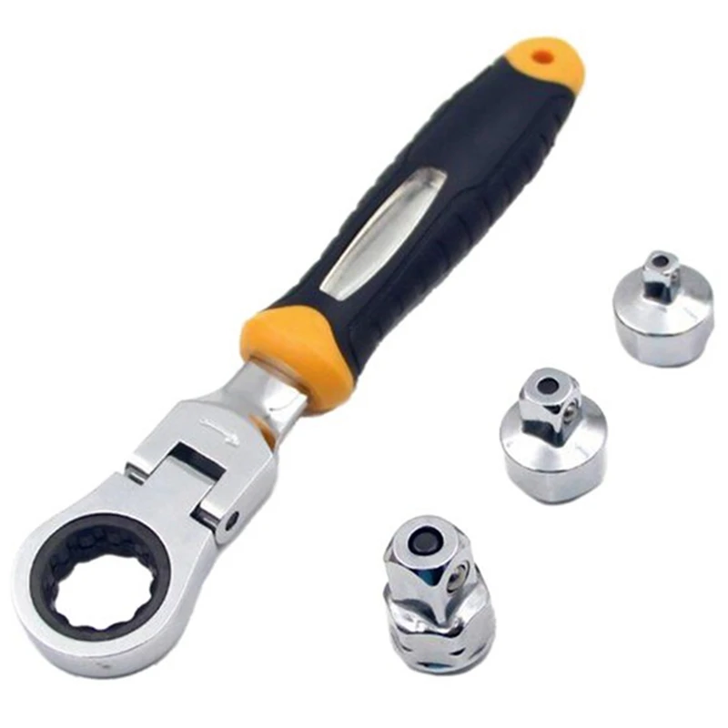 

Retail 3-In-1 Ratchet Wrench Set 1/4 Inch 3/8 Inch 1/2 Inch Adjustable Sleeve Adapter Wrench Spanner Auto Repair Tools Set