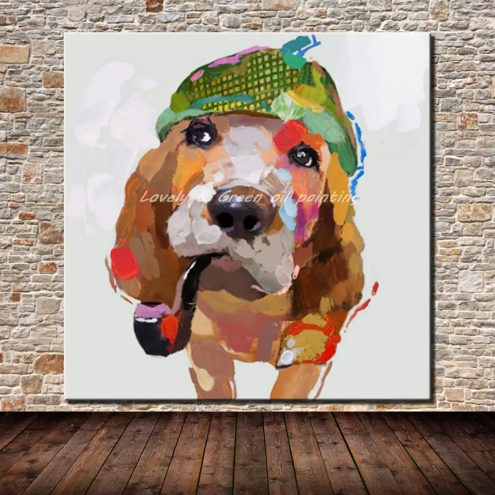 

Mintura поп-арт Ручная роспись Современная Абстрактная собака животное масляная живопись на холсте настенные картины для гостиной домашний Декор Рисунок