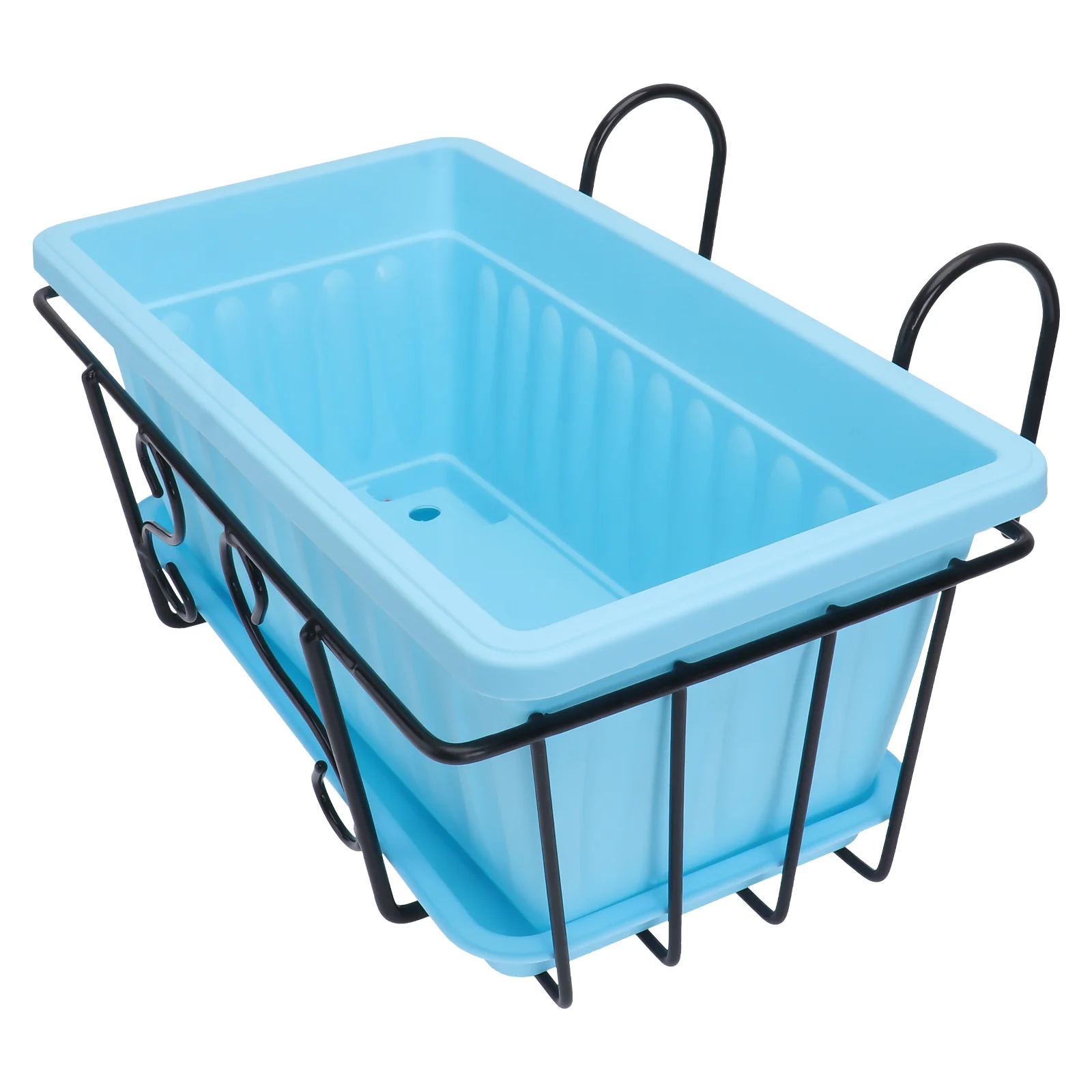 

Vegetable Pot Rectangular Flowerpot Tray Hanging Shelf Supplies Trays Container Outdoor Wall Planters