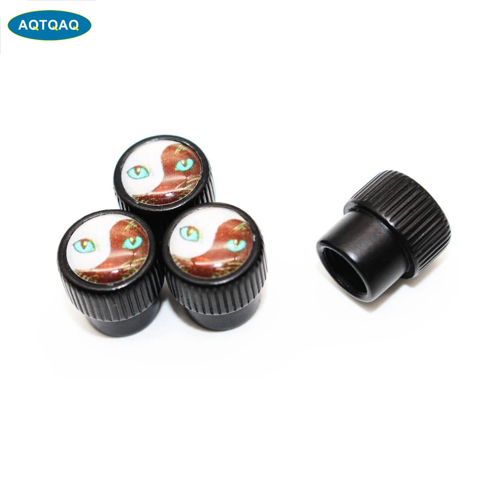 

4 Pcs/Set Zinc Alloy Cat Style Tire Valve Stem Cap Tire Wheel Stem Air Valve Caps for Auto Cars