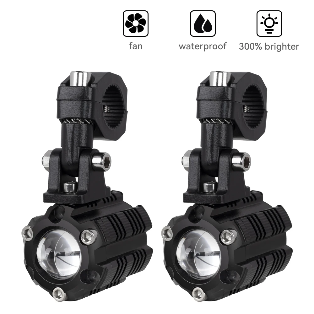 

2pcs Mini Driving Light LED Projector Lens Motorcycle Headlight ATV Scooter for Auxiliary Spotlight Lamp