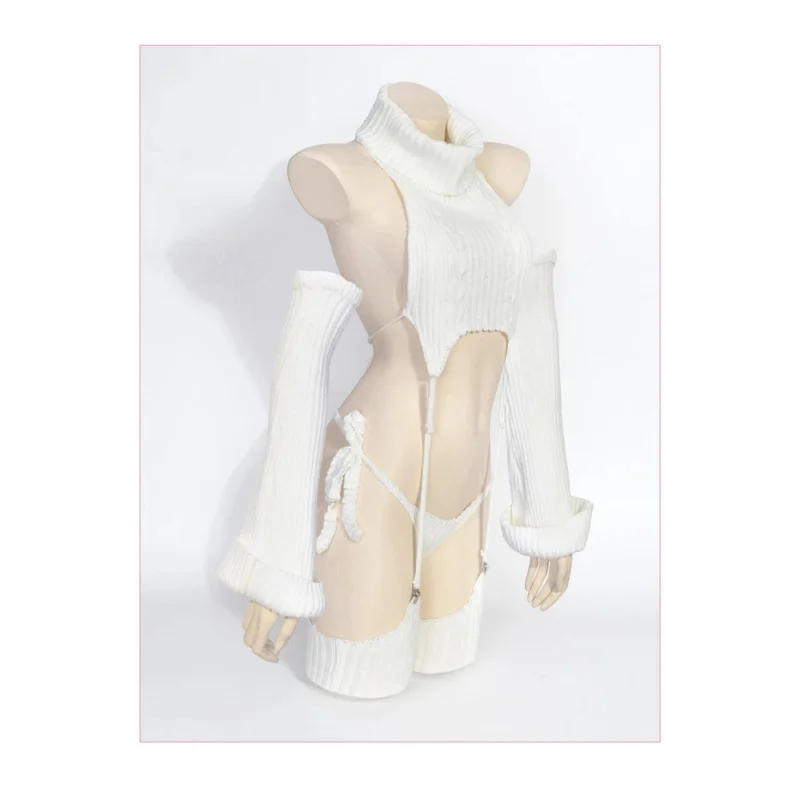 WAT91 AGCOS оригинальный дизайн костюм кремовый свитер с открытой спиной костюмы