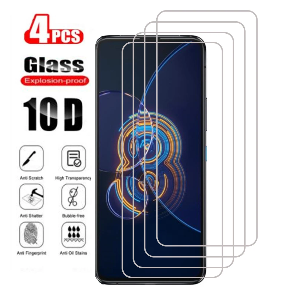 

4PCS 9H Protective Tempered Glass For ASUS Zenfone 8 Flip 6.67" Zenfone8Flip ZS672KS Screen Protector Protection Cover Film