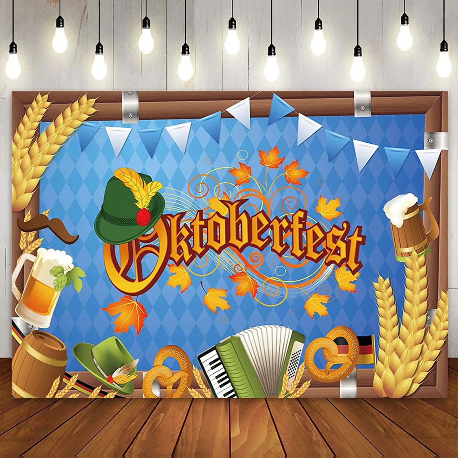 

Oktoberfest Backdrop German Bavarian Beer Festival Club Dancing Birthday Party Decoration Banner Poster Photography Background