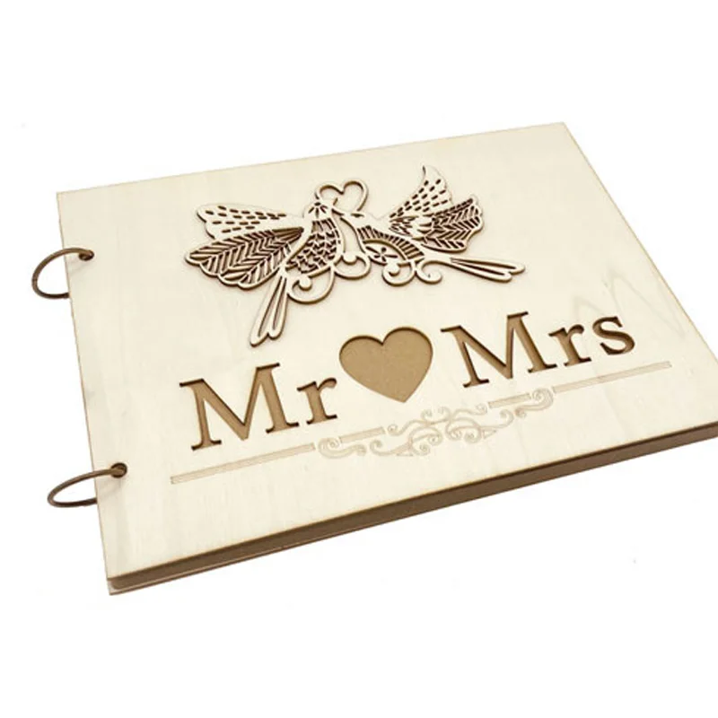 

Mr & Mrs Wedding Guest Book Couple Bird Bride & Groom Wedding Guestbook Wedding Guest Sign-in Book Rustic Wedding Party Supplies