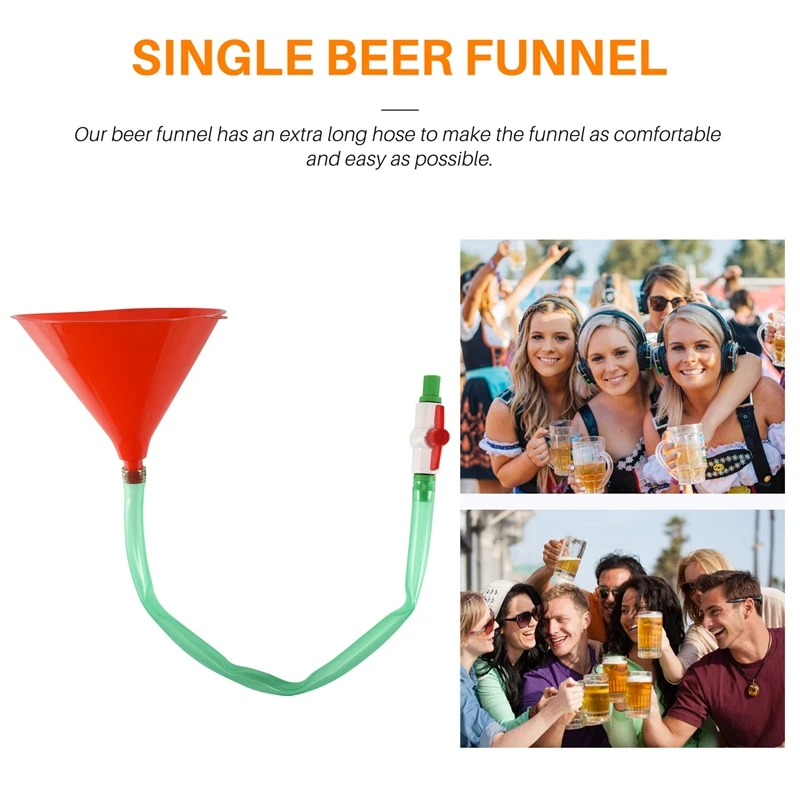 Plastic Filling Funnel Beer Wine Liquid Pipe Tube Valve Hose For Birthday Festivals Drinking Party