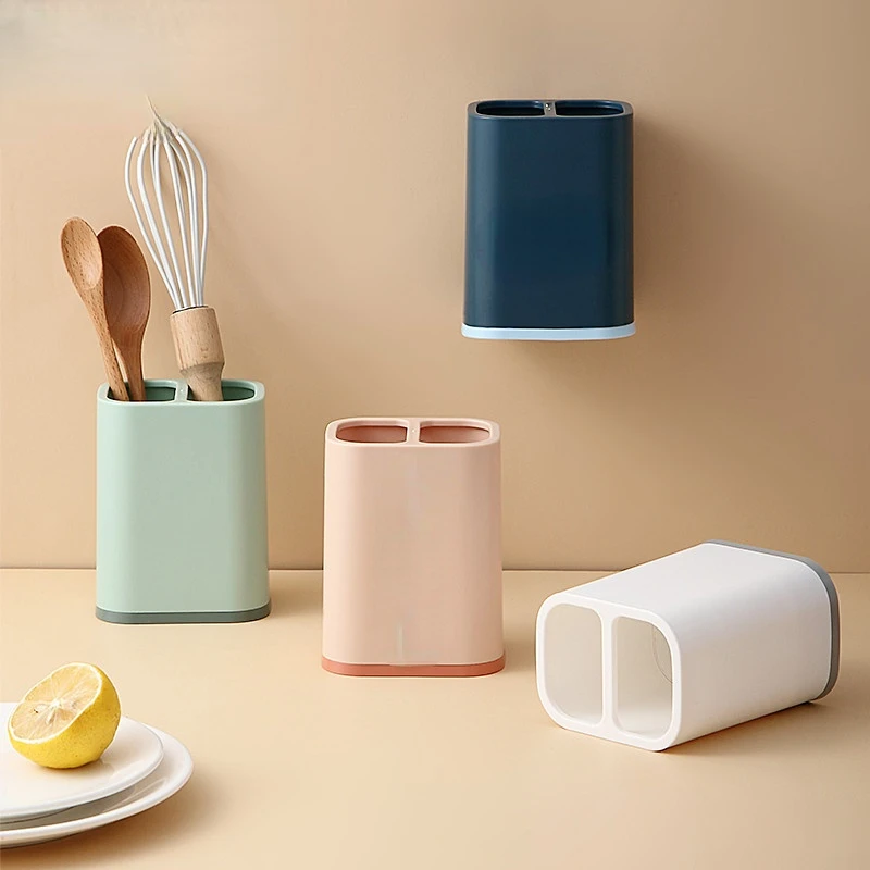 

Tableware Storage Wood Chopsticks Cage Holder Multi-Function Knives Spoon Cutlery Drain Containers Organizer Kitchen Utensils